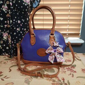 Vintage Dooney & Bourke Norfolk Hand Painted Violet Purple Satchel